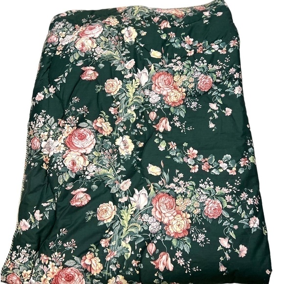 Vtg Mario Buatta Marissa Quilted Reversible Roses Floral Cotton Twin Comforter - Picture 1 of 9